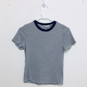 Striped T, Black and White, Medium, Cotton
